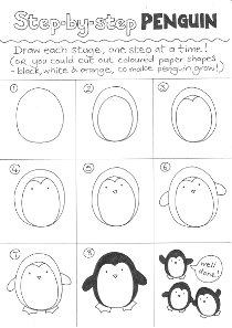 Penguin Drawing Steps