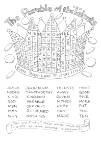Wordsearch: Talents parable